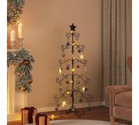ZEYUAN Arbre de Noël en métal pour décoration Noir 150 cm,Sapin De Noel Artificiel,Cônes De Noël