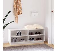 ZEYUAN Armoire à Chaussures Blanc 110x34x45 cm Bois de pin Massif,Meuble Chaussure,Rangement Chaussure,Etagere Chaussure