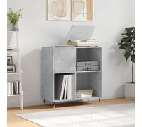 ZEYUAN Armoire à disques Gris béton 84,5x38x89 cm Bois d'ingénierie,Chaine HiFi avec Platine Vinyle,Rangement Disque Vinyle