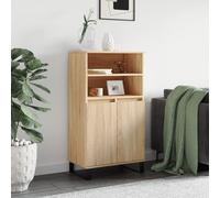 ZEYUAN Buffet haut en contreplaqué couleur chêne 60 x 36 x 110 cm, buffet pour salon, buffet, entrée entrée, buffet cuisine, vitrines pour salon, meubles auxiliaires - 831495