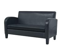 ZEYUAN Canapé 2 places en cuir synthétique noir, canapé, salon, canapé salon