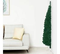 ZEYUAN Demi Sapin de Noël Artificiel Mince avec Support Vert 150 cm,Sapin De Noel Artificiel,Cônes De Noël