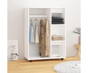 ZEYUAN Garde-Robe Blanc 80x40x110 cm Aggloméré,Armoire Chambre,Armoire De Rangement,Dressing Chambre