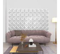 ZEYUAN Panneaux muraux 3D 12 pcs 50x50 cm Blanc Origami 3 m²,Panneau Mural Decoratif,Plaque PVC,Revetement Mural