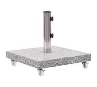 ZEYUAN Socle de Parasol Granite 30 kg Carré Gris,Pied De Parasol,Pied De Parasol Lourd,Pied De Parasol sur roulettes