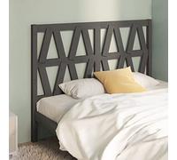ZEYUAN Tête de lit, Panneaux pour tête de lit, 126 x 4 x 100 cm, Bois massif de pin, Gris, Tête de lit moderne, Support confortable, Queen