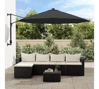 ZEYUAN Tissu de Remplacement pour Parasol déporté Anthracite 350 cm,Housse de Rechange pour Parasol,Imperméable,Anti-UV, Tissu de Remplacement pour Parasol