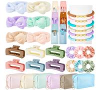 Zeyune Lot de 36 trousses de maquillage en vrac pour adolescentes et femmes - Ensemble d'épingles à cheveux, chouchous et bracelets, cadeaux de fête tendance pour femme, amie, cadeau de remise de