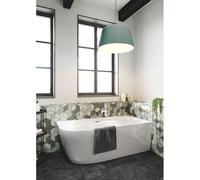 Zeza Cheb Baignoire semi-îlot d'angle - droite - 170x80cm - avec pieds - siphon - acrylique - Blanc mat SW999819