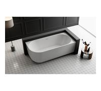 ZEZA Pure baignoire semi-îlot d'angle - droite - 170x80x58cm - acrylique - blanc mat TW-7313R-MW-170