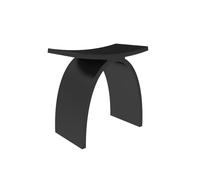 ZEZA Solid Tabouret de douche - 43x23,5x43 cm - solid surface - noir mat FS709-425 Black