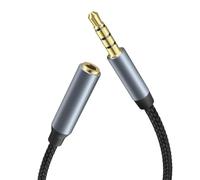 Zezcped Câble d'extension pour casque, câble d'extension 3,5 mm, câble d'extension auxiliaire mâle vers femelle avec cordon en nylon, rallonge de cordon auxiliaire de 2 m pour smartphones, tablettes,