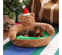 ZEZE Canapé pour animal de compagnie motif ours de Noël