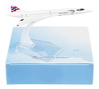 ZEZEFUFU Modèle d'avion britannique F-BVFB Concorde à l'échelle 1/400 en alliage moulé sous pression pour collectionneurs