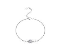 ZEZEZ Bracelet en Argent Sterling S925 avec Moissanite for Femme - Bijou en Argent Style Chaîne avec Fermoir Mousqueton Réglable, Coffret Cadeau Inclus (design Minimaliste, XRZ008)