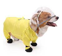 ZEZEZ Combinaison de Pluie Tout-en-Un for Chien avec Bottes - Imperméable, Trou for Harnais, réfléchissant, for Chiens de Petite/Moyenne Taille (Corgi, Frenchie)(M)