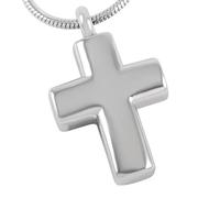 ZEZILE Acier inoxydable argent ton petite croix souvenir urne crémation bijoux pendentif accessoires pour femmes