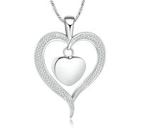 ZEZILE Amour Coeur Crémation Bijoux Urne En Acier Inoxydable Collier Pour Cendres Mémorial Mémorial Pendentif Collier Médaillon Pour Femmes