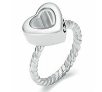 ZEZILE Anneaux de crémation pour cendres en verre en forme de coeur urnes bague en acier inoxydable animaux de compagnie humains cendres porte-souvenirs urne bijoux