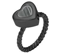 ZEZILE Anneaux de crémation pour cendres en verre en forme de coeur urnes bague en acier inoxydable animaux de compagnie humains cendres porte-souvenirs urne bijoux