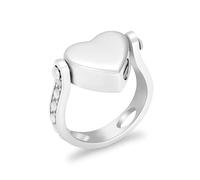 ZEZILE Anneaux de crémation pour les cendres - amour coeur urne Memorial doigt bague pendentif collier en acier inoxydable souvenir bijoux cadeau pour les femmes
