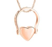 ZEZILE Anneaux de crémation pour les cendres - amour coeur urne Memorial doigt bague pendentif collier en acier inoxydable souvenir bijoux cadeau pour les femmes