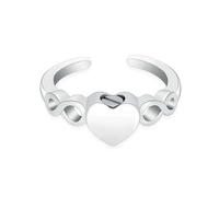 ZEZILE Anneaux de crémation pour les cendres en acier inoxydable coeur urne anneaux ouverture Bagues de doigt souvenir Memorial Ash bijoux pour les femmes