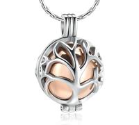 ZEZILE Arbre creux de vie crémation collier cendres urne commémorative pendentif avec petit pot en acier inoxydable souvenir bijoux
