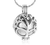 ZEZILE Arbre creux de vie crémation collier cendres urne commémorative pendentif avec petit pot en acier inoxydable souvenir bijoux