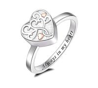 ZEZILE Arbre de vie amour coeur crémation bague pour cendres pour les femmes en acier inoxydable doigt bague Memorial souvenir urne bijoux