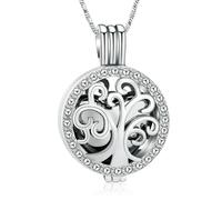 ZEZILE Arbre de vie crémation bijoux coeur urne collier pour cendres pour les femmes hommes mémorial cendres souvenir urne bijoux