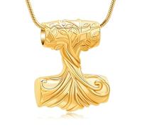 ZEZILE arbre de vie crémation bijoux marteau urne colliers pour cendres en acier inoxydable souvenir commémoratif pendentif en cendre pour les femmes hommes