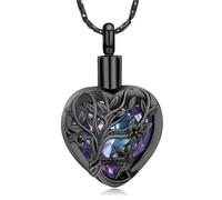 ZEZILE Arbre de vie crémation bijoux pour cendres cristal coeur urne collier pour femmes hommes fleur mémorial pendentif souvenir