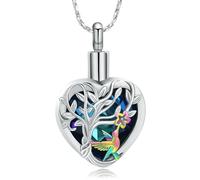 ZEZILE Arbre de vie crémation bijoux pour cendres cristal coeur urne collier pour femmes hommes fleur mémorial pendentif souvenir