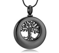 ZEZILE Arbre de vie urne collier pour cendres cercle crémation bijoux en acier inoxydable pendentif en cendre pour femmes hommes souvenir mémorial bijoux