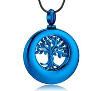 ZEZILE Arbre de vie urne collier pour cendres cercle crémation bijoux en acier inoxydable pendentif en cendre pour femmes hommes souvenir mémorial bijoux