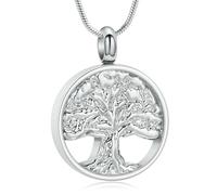 ZEZILE Arbre de vie urne collier pour cendres crémation bijoux en acier inoxydable mémorial cendres humaines pendentif souvenir pour femmes hommes