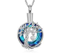 ZEZILE Arbre de vie urne collier pour cendres cristal crémation bijoux pour femmes hommes cendres pendentif souvenir mémorial pour bijoux