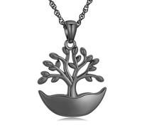 ZEZILE arbre de vie urne collier pour cendres pour les femmes hommes crémation bijoux en acier inoxydable cendres pendentif souvenir mémorial pour les bijoux