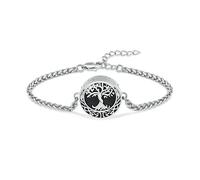 ZEZILE arbre de vie urne ronde Bracelet pour cendres en acier inoxydable crémation bijoux souvenir Bracelets commémoratifs réglables pour les femmes