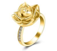 ZEZILE Bague d’urne de fleur de rose pour humain/animal de compagnie cendres souvenir bijoux commémoratifs peut être gravé crémation bagues de doigt