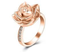 ZEZILE Bague d’urne de fleur de rose pour humain/animal de compagnie cendres souvenir bijoux commémoratifs peut être gravé crémation bagues de doigt