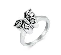 ZEZILE Bague de bijoux de crémation papillon contenant des cendres de proches Anneau de doigt pour cendres pour femmes bijoux commémoratifs