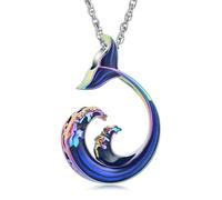 ZEZILE Baleine urne collier pour cendres crémation bijoux en acier inoxydable cendres pendentif souvenir urne commémorative bijoux pour hommes femmes