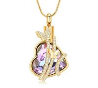 ZEZILE Bijoux commémoratifs Cristal en forme de papillon en cœur en acier inoxydable collier de crémation pour urne pendentif pour cendres femmes cadeaux hommes