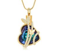 ZEZILE Bijoux commémoratifs Cristal en forme de papillon en cœur en acier inoxydable collier de crémation pour urne pendentif pour cendres femmes cadeaux hommes