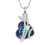 ZEZILE Bijoux commémoratifs Cristal en forme de papillon en cœur en acier inoxydable collier de crémation pour urne pendentif pour cendres femmes cadeaux hommes