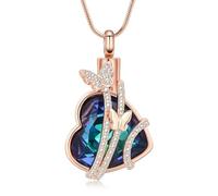 ZEZILE Bijoux commémoratifs Cristal en forme de papillon en cœur en acier inoxydable collier de crémation pour urne pendentif pour cendres femmes cadeaux hommes