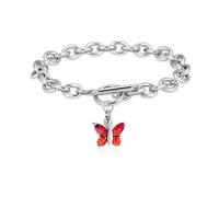 ZEZILE Bijoux de crémation, bracelet papillon en cristal pour cendres, souvenir en acier inoxydable, bijoux de cendres humaines, pour femmes hommes