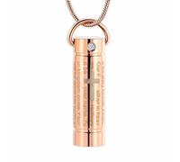 ZEZILE Bijoux de crémation collier cylindrique avec serrure commémorative boule creuse, pot pendentif, bijoux commémoratifs humains